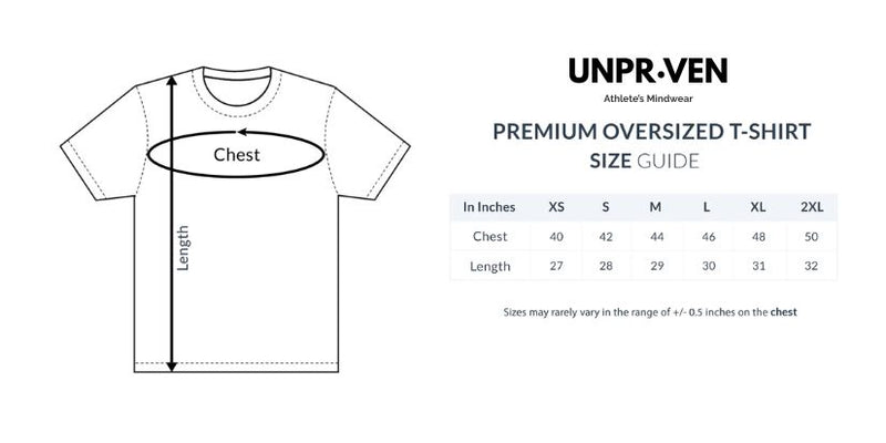 Size chart for Improvement Is my Religion Oversize T- Shirt